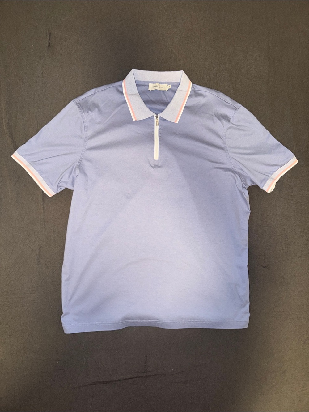 Bugatchi Tipped Knit-Trim Quarter-Zip Polo